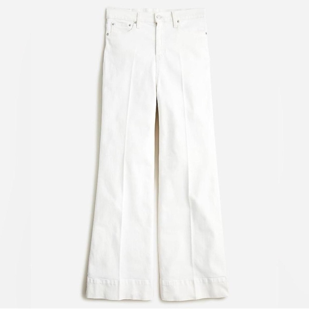 NWT J Crew Wide-leg denim trouser in white - Picture 2 of 8